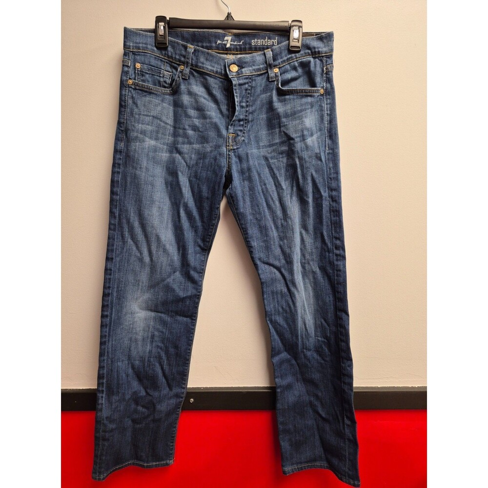 7 For All Mankind Jeans Mens 34 x 29 Standard Straight Button Fly Medium Wash